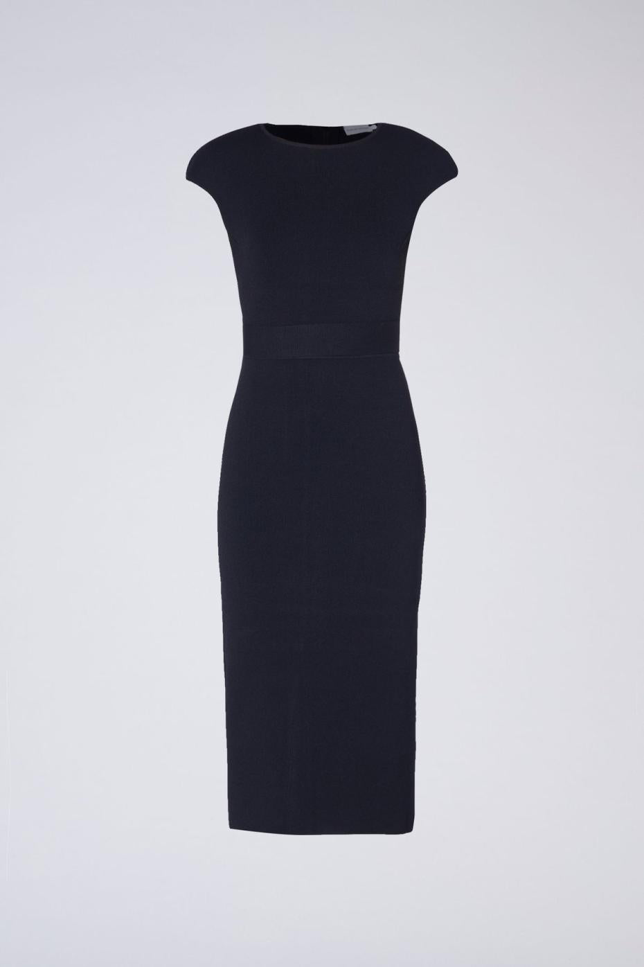 Dresses | Women Scanlan Theodore CREPE KNIT CAP SLEEVE DRESS Navy