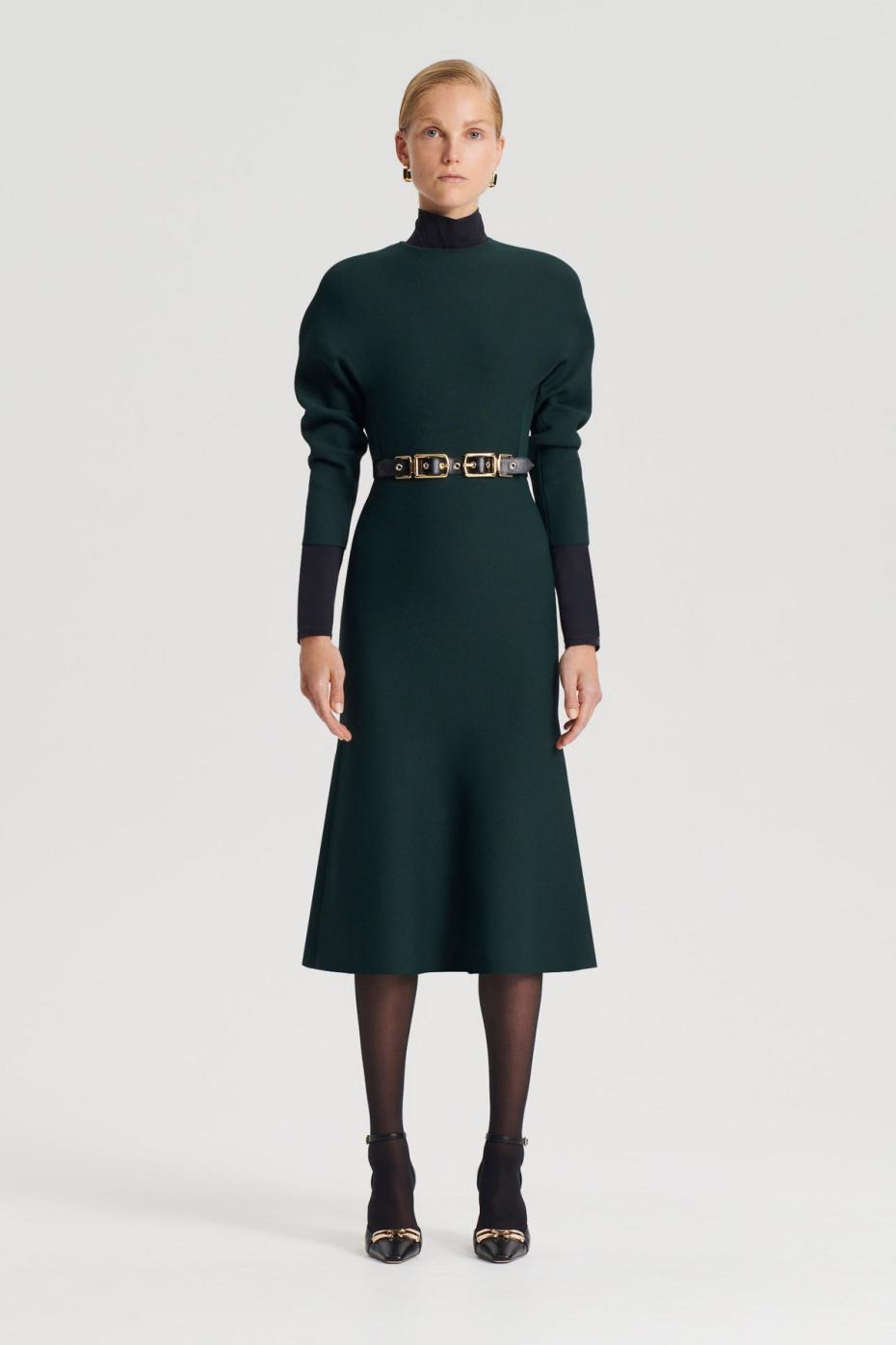 Dresses | Women Scanlan Theodore CREPE KNIT COCOON DRESS Dark.green
