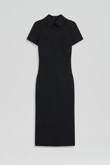 Dresses | Women Scanlan Theodore CREPE KNIT COLLAR DRESS Black