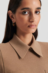 Dresses | Women Scanlan Theodore CREPE KNIT COLLAR DRESS Camel