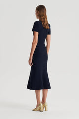 Dresses | Women Scanlan Theodore CREPE KNIT CRAVAT DRESS Navy