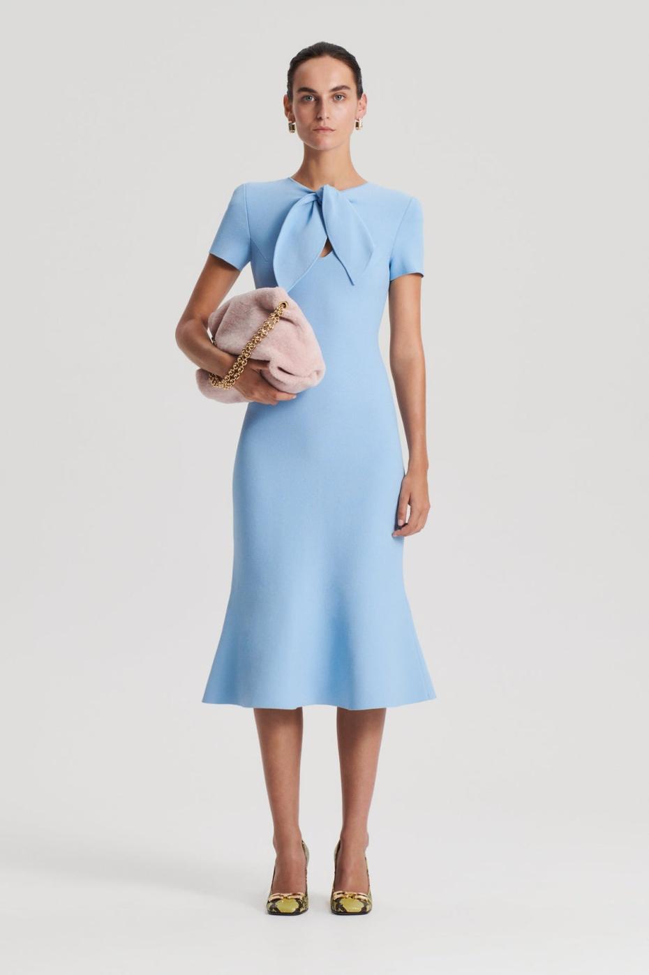 Dresses | Women Scanlan Theodore CREPE KNIT CRAVAT DRESS Riviera