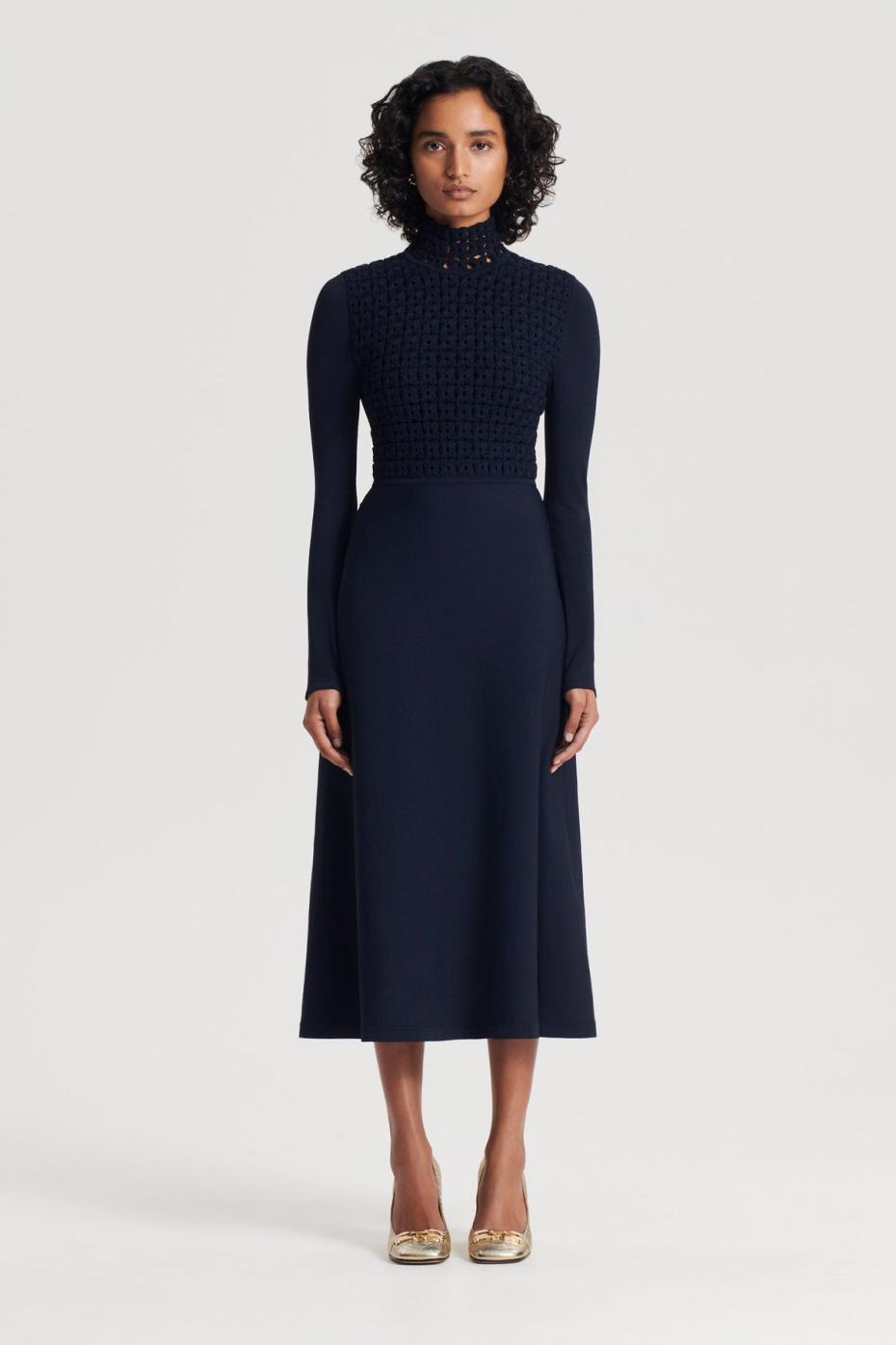 Dresses | Women Scanlan Theodore CREPE KNIT DAISY DRESS Navy