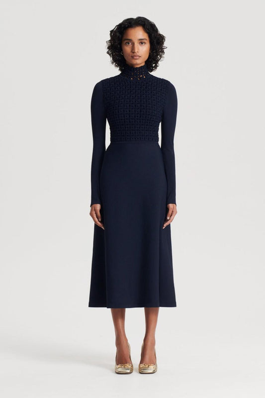 Dresses | Women Scanlan Theodore CREPE KNIT DAISY DRESS Navy