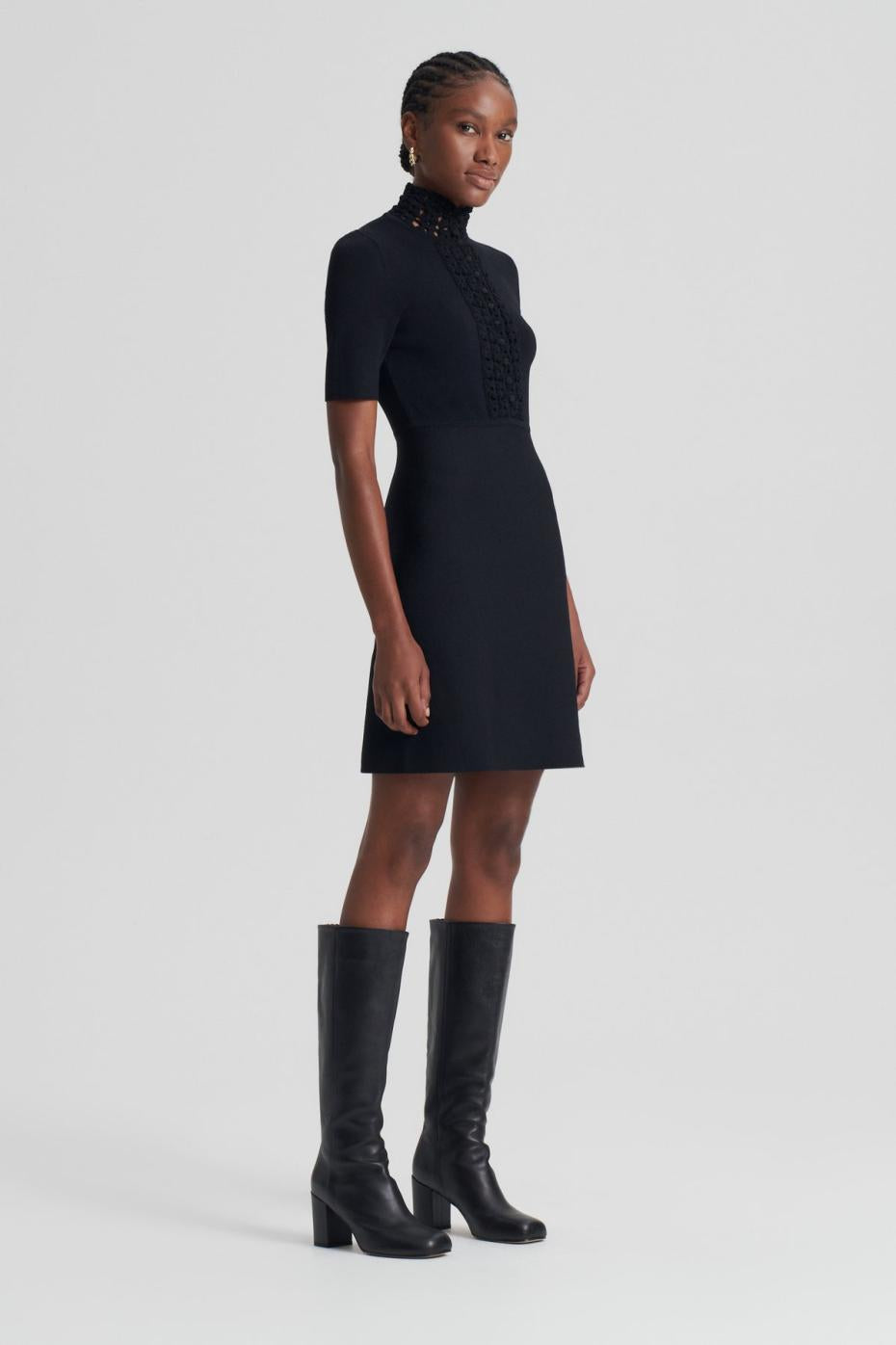 Dresses | Women Scanlan Theodore CREPE KNIT DAISY MINI DRESS Black