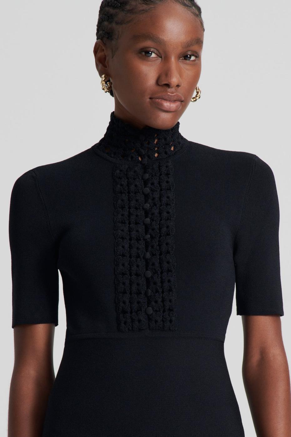 Dresses | Women Scanlan Theodore CREPE KNIT DAISY MINI DRESS Black