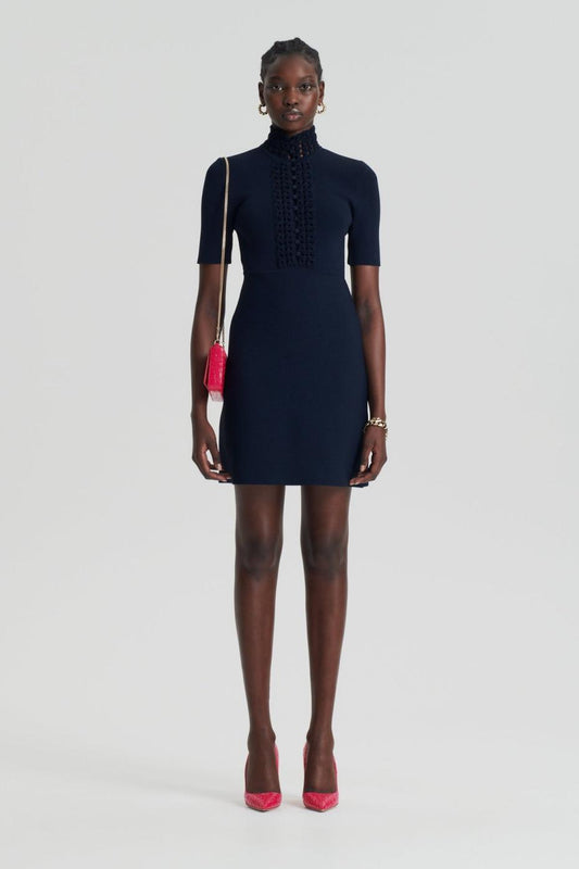 Dresses | Women Scanlan Theodore CREPE KNIT DAISY MINI DRESS Navy