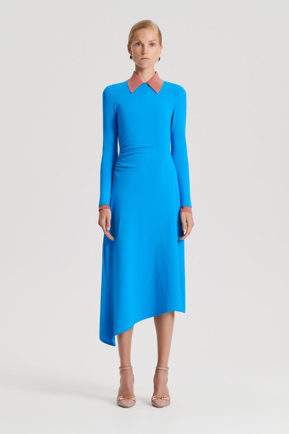 Dresses | Women Scanlan Theodore CREPE KNIT DRAPE GATHER DRESS Sapphire