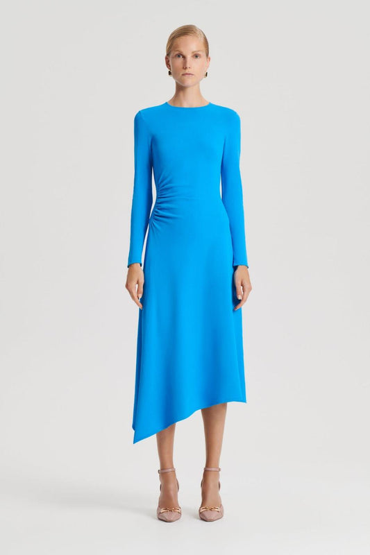 Dresses | Women Scanlan Theodore CREPE KNIT DRAPE GATHER DRESS Sapphire