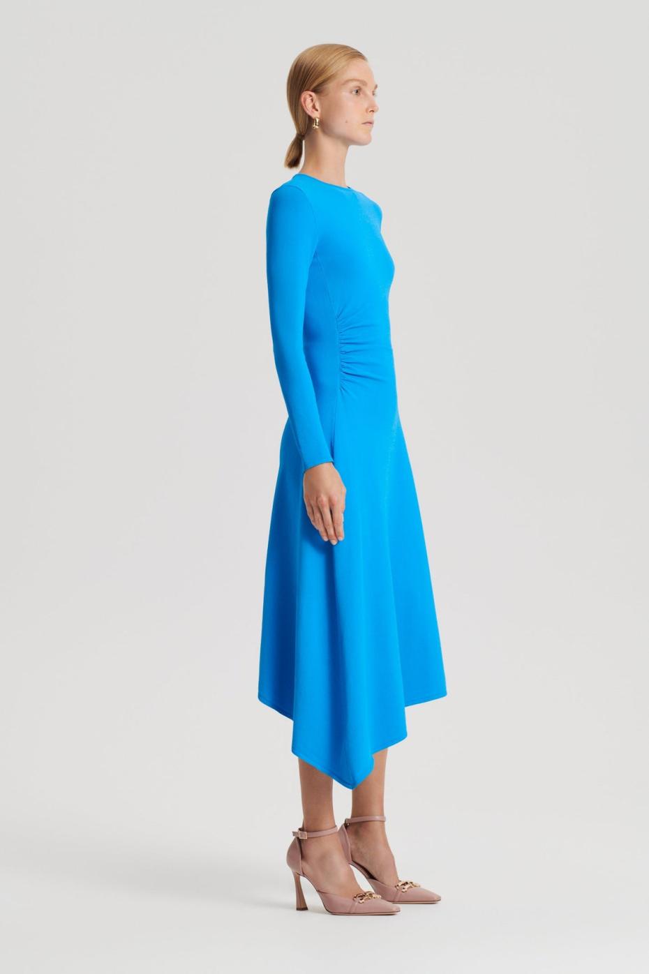 Dresses | Women Scanlan Theodore CREPE KNIT DRAPE GATHER DRESS Sapphire