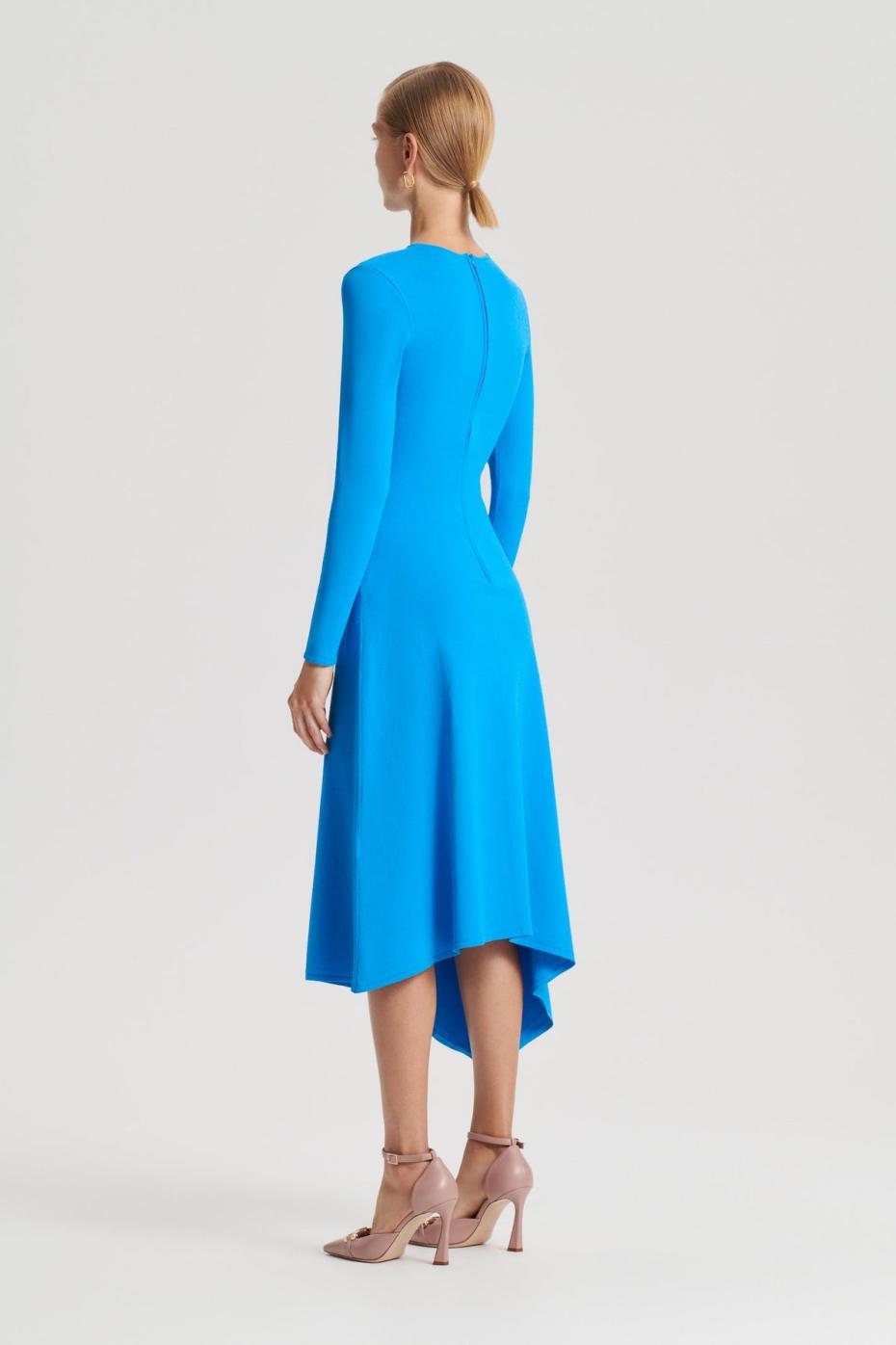 Dresses | Women Scanlan Theodore CREPE KNIT DRAPE GATHER DRESS Sapphire