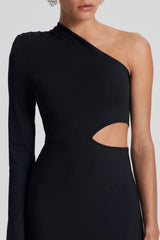 Dresses | Women Scanlan Theodore CREPE KNIT ONE SHOULDER GOWN Black