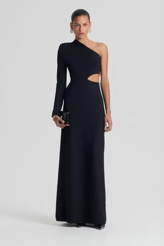 Dresses | Women Scanlan Theodore CREPE KNIT ONE SHOULDER GOWN Black
