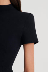 Dresses | Women Scanlan Theodore CREPE KNIT PEPLUM DRESS Black