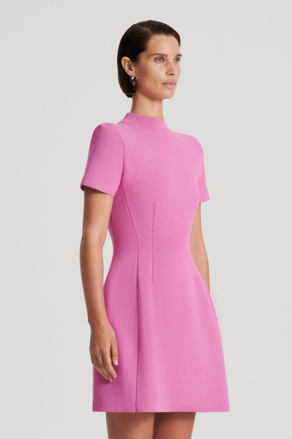 Dresses | Women Scanlan Theodore CREPE KNIT PEPLUM DRESS Peony