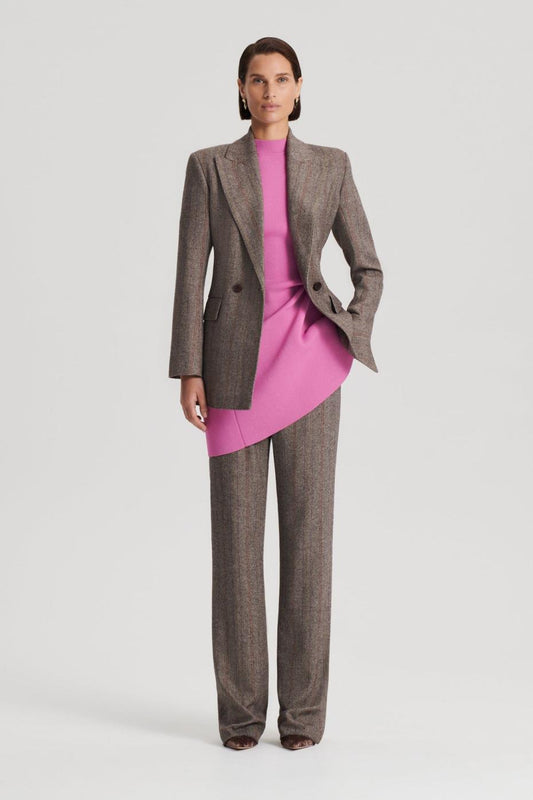 Dresses | Women Scanlan Theodore CREPE KNIT PEPLUM DRESS Peony