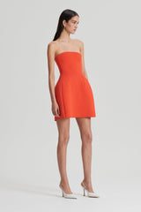 Dresses | Women Scanlan Theodore CREPE KNIT PEPLUM STRAPLESS DRESS Crayon