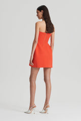 Dresses | Women Scanlan Theodore CREPE KNIT PEPLUM STRAPLESS DRESS Crayon