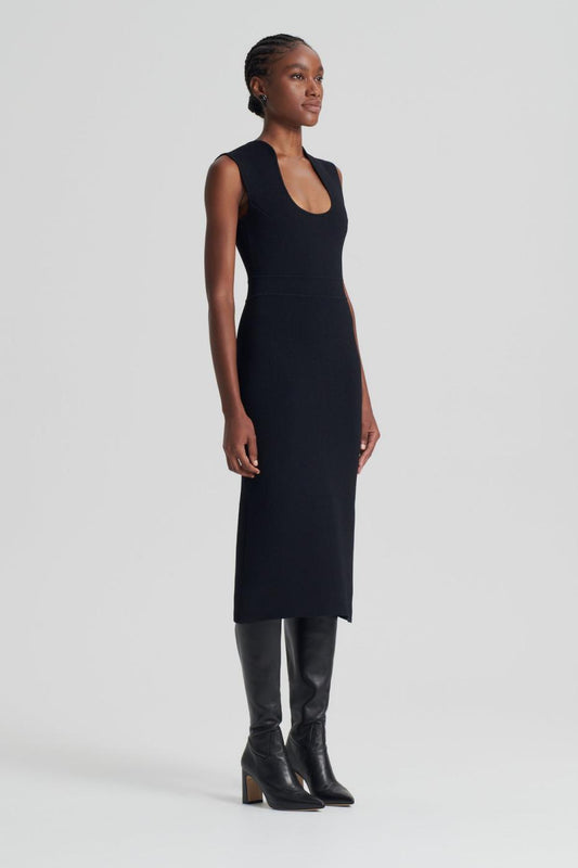 Dresses | Women Scanlan Theodore CREPE KNIT SCOOP NECK DRESS Black