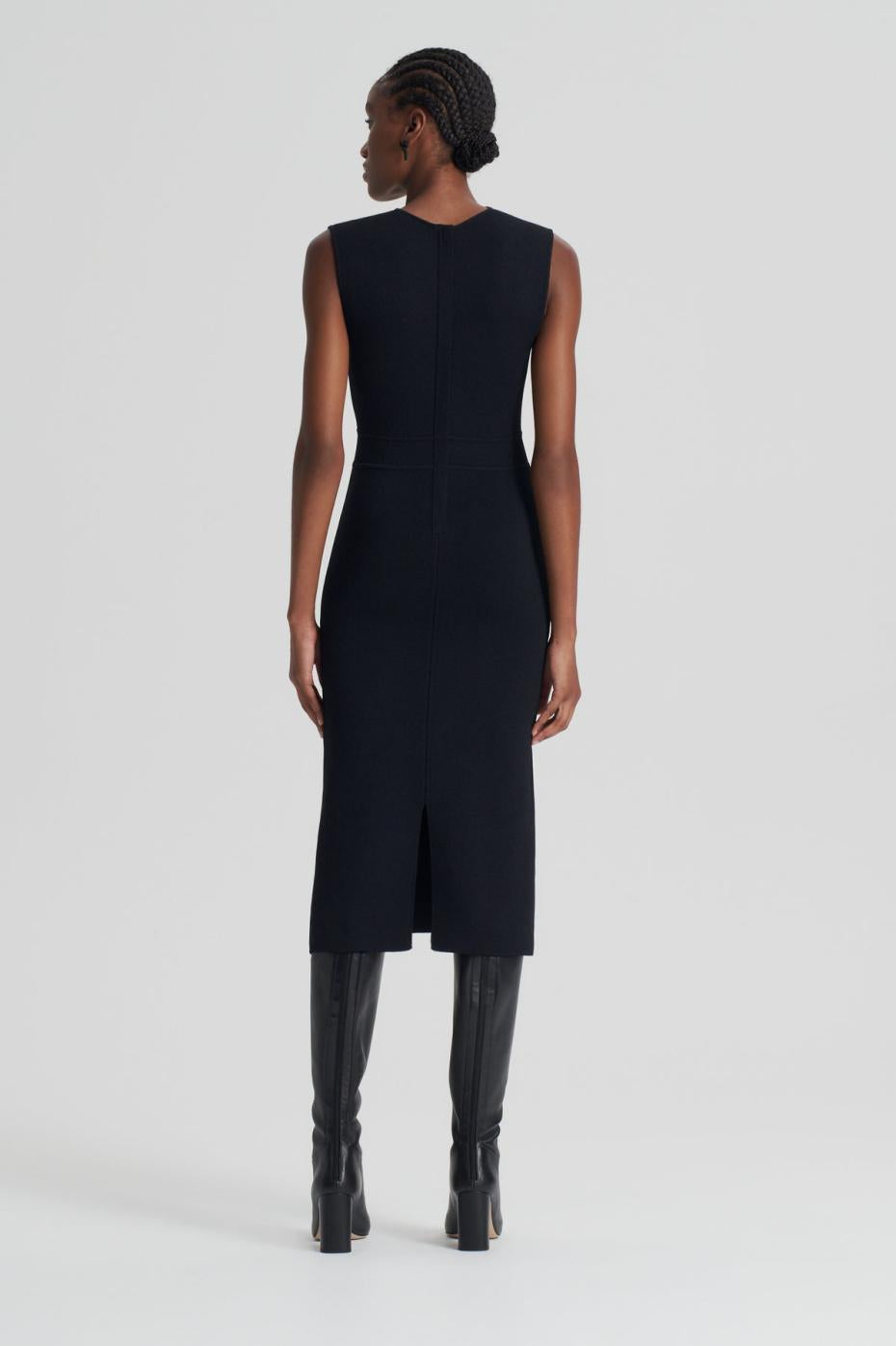 Dresses | Women Scanlan Theodore CREPE KNIT SCOOP NECK DRESS Black