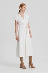 Dresses | Women Scanlan Theodore CREPE KNIT SHIRT DRESS Cream