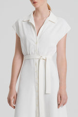 Dresses | Women Scanlan Theodore CREPE KNIT SHIRT DRESS Cream