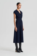 Dresses | Women Scanlan Theodore CREPE KNIT SHIRT DRESS Navy