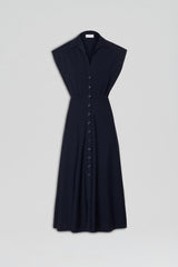 Dresses | Women Scanlan Theodore CREPE KNIT SHIRT DRESS Navy