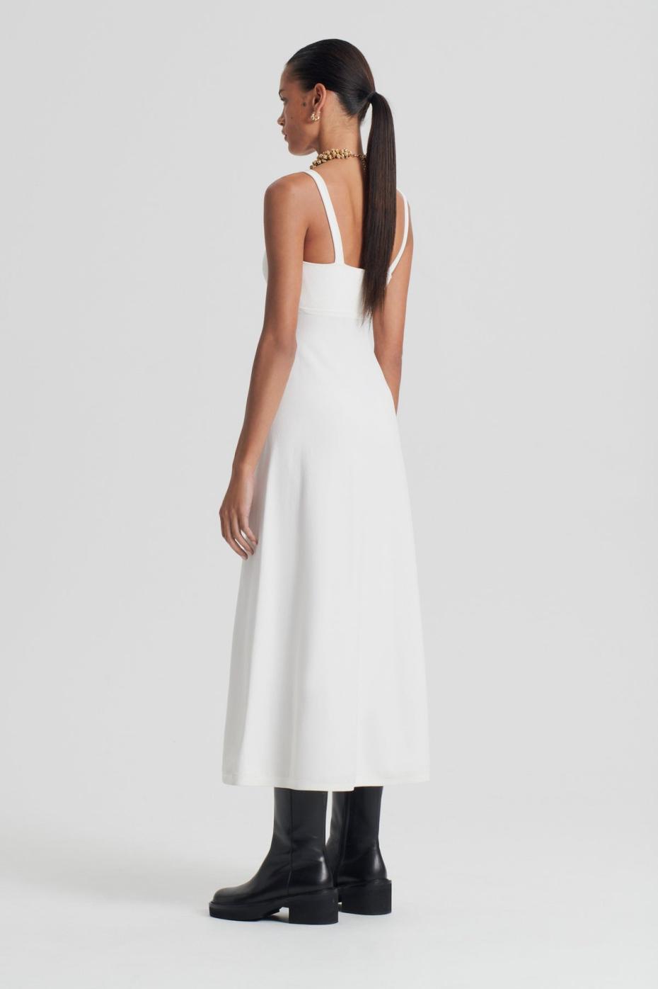 Dresses | Women Scanlan Theodore CREPE KNIT SQUARE NECK DRESS Cream