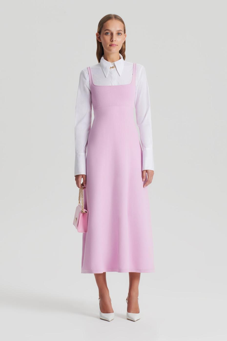 Dresses | Women Scanlan Theodore CREPE KNIT SQUARE NECK DRESS Mauve