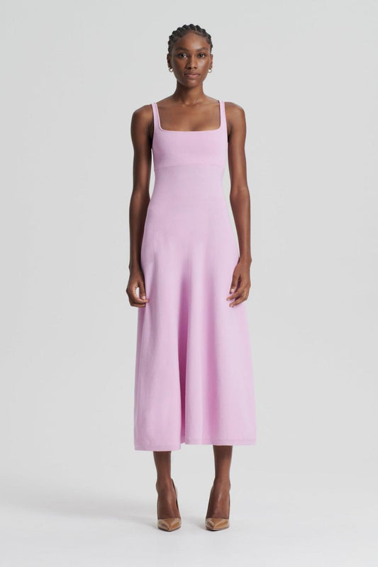 Dresses | Women Scanlan Theodore CREPE KNIT SQUARE NECK DRESS Mauve