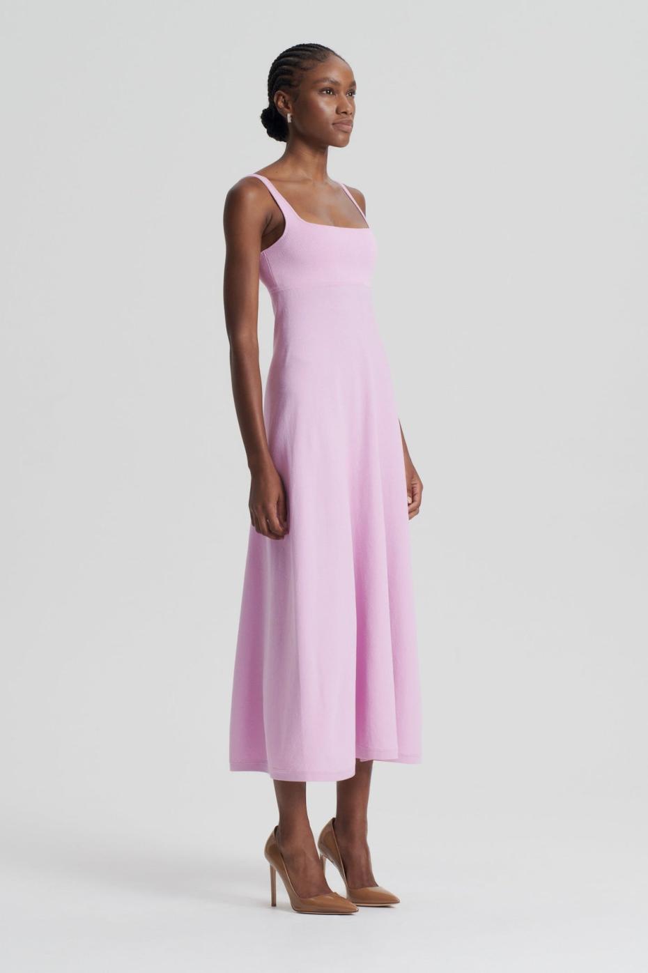 Dresses | Women Scanlan Theodore CREPE KNIT SQUARE NECK DRESS Mauve