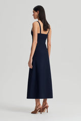 Dresses | Women Scanlan Theodore CREPE KNIT SQUARE NECK DRESS Navy