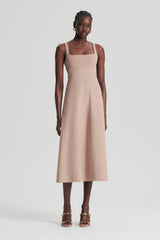 Dresses | Women Scanlan Theodore CREPE KNIT SQUARE NECK DRESS Oat