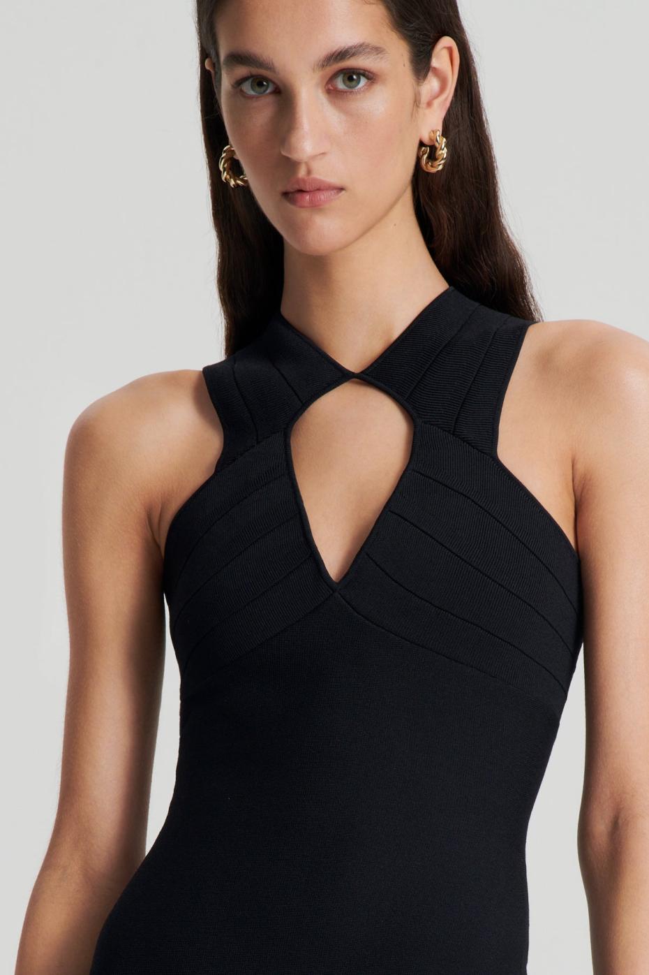 Dresses | Women Scanlan Theodore CREPE KNIT STRAPPING DRESS Black