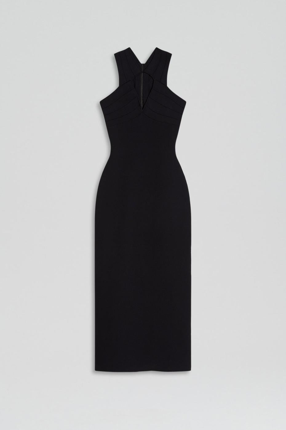 Dresses | Women Scanlan Theodore CREPE KNIT STRAPPING DRESS Black
