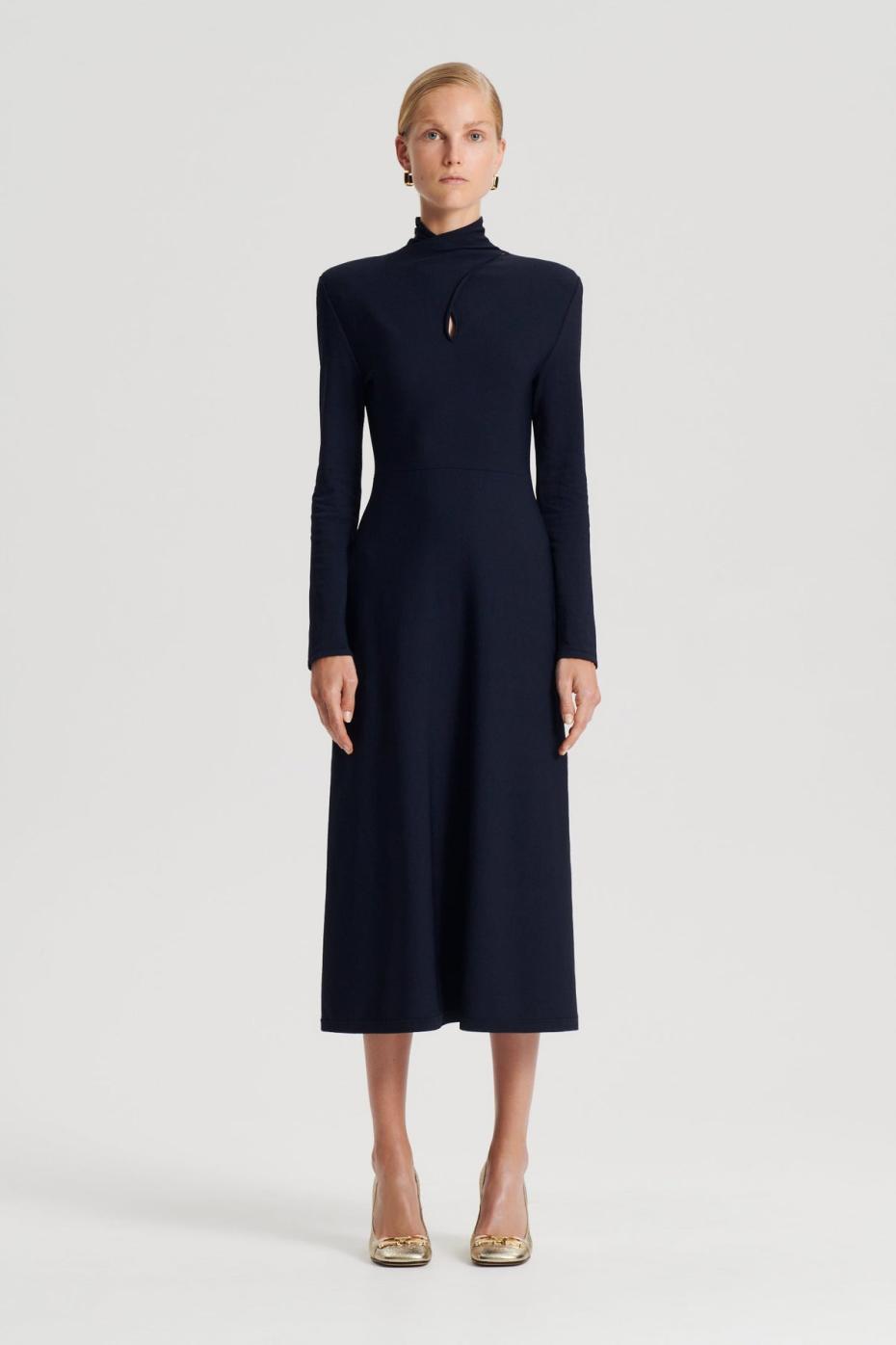 Dresses | Women Scanlan Theodore CREPE KNIT TURBAN TWIST DRESS Navy