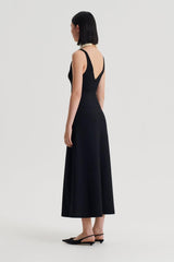 Dresses | Women Scanlan Theodore CREPE KNIT V NECK DRESS Black