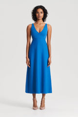 Dresses | Women Scanlan Theodore CREPE KNIT V NECK DRESS Prussian.blue
