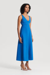 Dresses | Women Scanlan Theodore CREPE KNIT V NECK DRESS Prussian.blue
