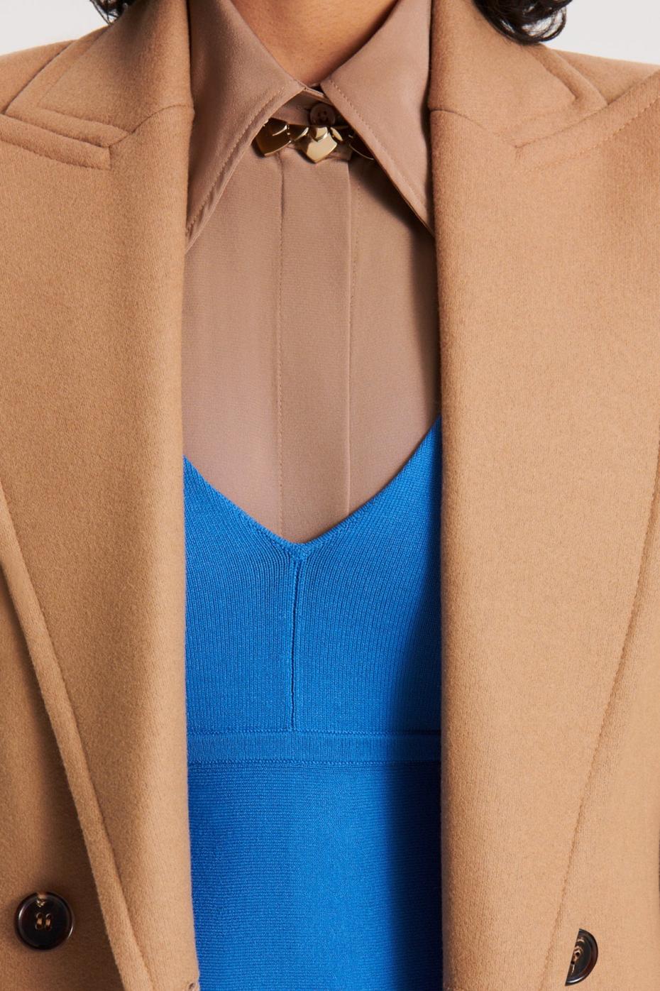 Dresses | Women Scanlan Theodore CREPE KNIT V NECK DRESS Prussian.blue