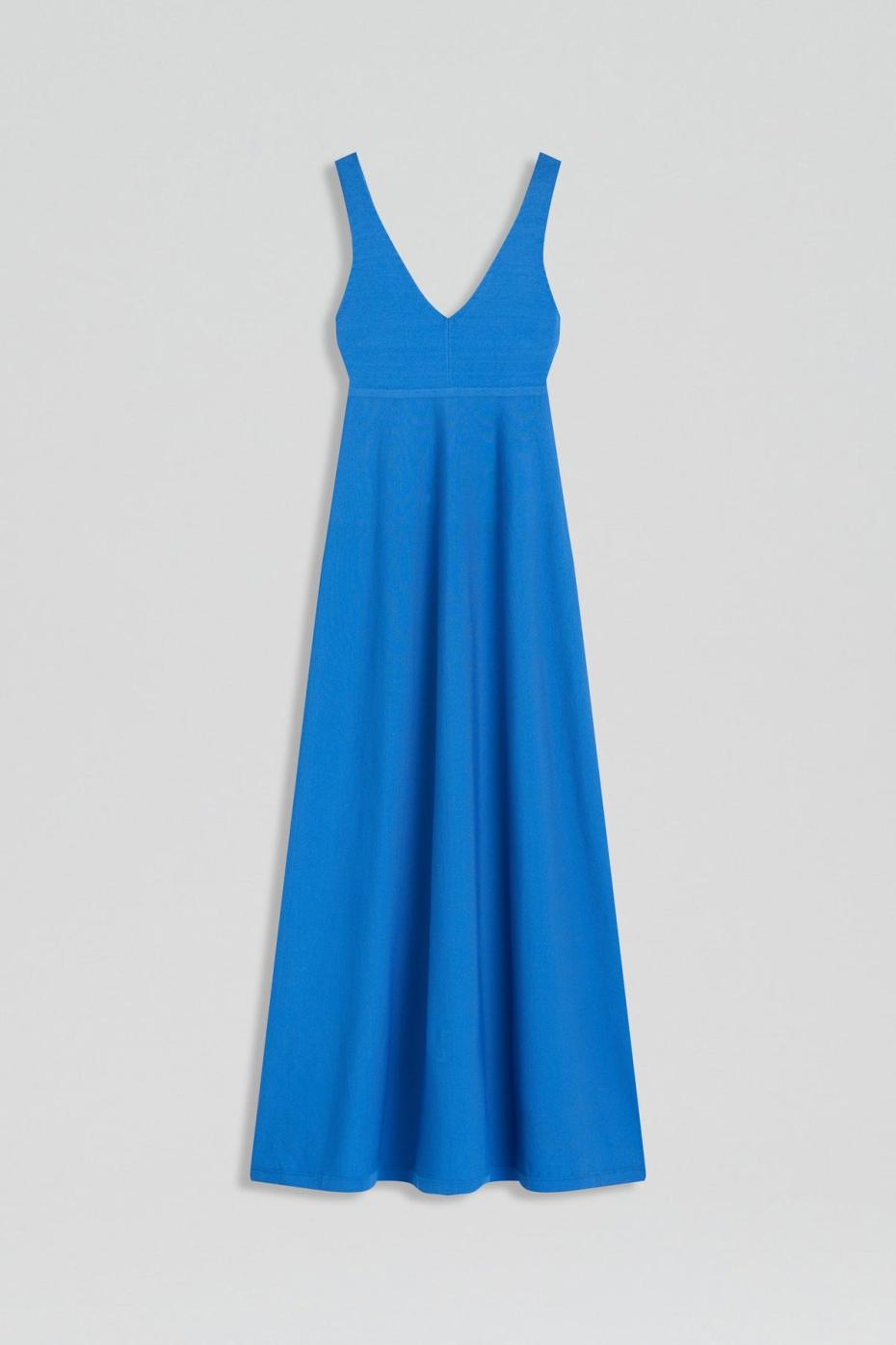 Dresses | Women Scanlan Theodore CREPE KNIT V NECK DRESS Prussian.blue