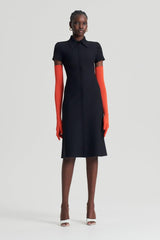 Dresses | Women Scanlan Theodore CREPE KNIT ZIP SHIRT DRESS Black