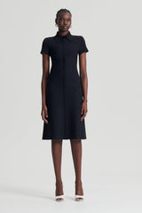Dresses | Women Scanlan Theodore CREPE KNIT ZIP SHIRT DRESS Black