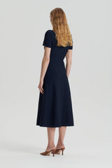 Dresses | Women Scanlan Theodore CREPE KNIT ZIP SHIRT DRESS Navy