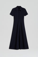 Dresses | Women Scanlan Theodore CREPE KNIT ZIP SHIRT DRESS Navy