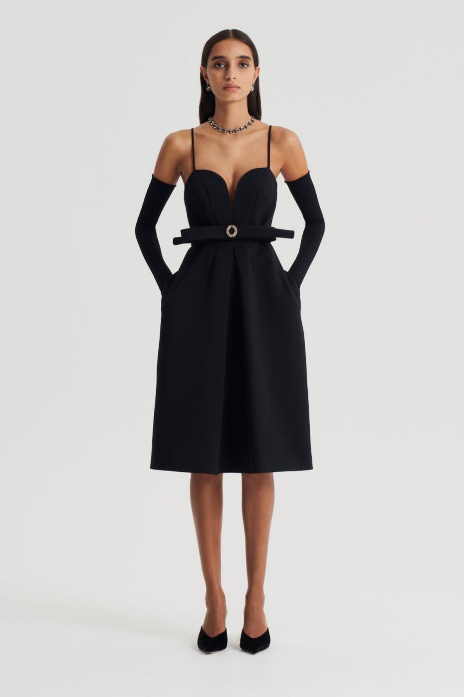 Dresses | Women Scanlan Theodore DIAMANTE TRIM DRESS Black