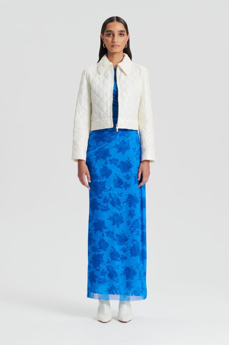 Dresses | Women Scanlan Theodore FLORAL LACE PRINT MESH DRESS Blue