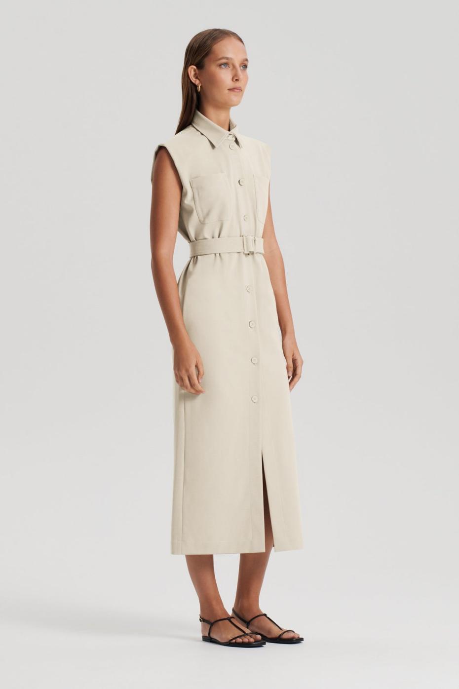 Dresses | Women Scanlan Theodore ITALIAN PATCH POCKET DRESS Nougat