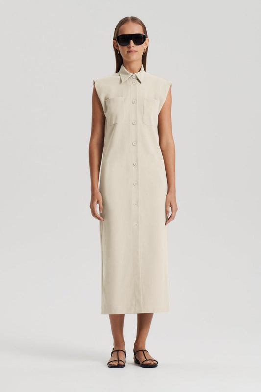 Dresses | Women Scanlan Theodore ITALIAN PATCH POCKET DRESS Nougat